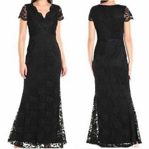 Ellen Tracy long black lace dress